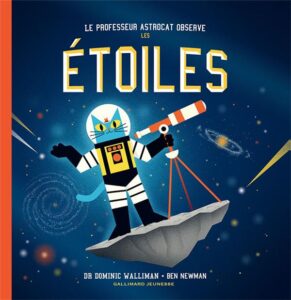 Couverture du livre "Le professeur Astrocat observe les étoiles"